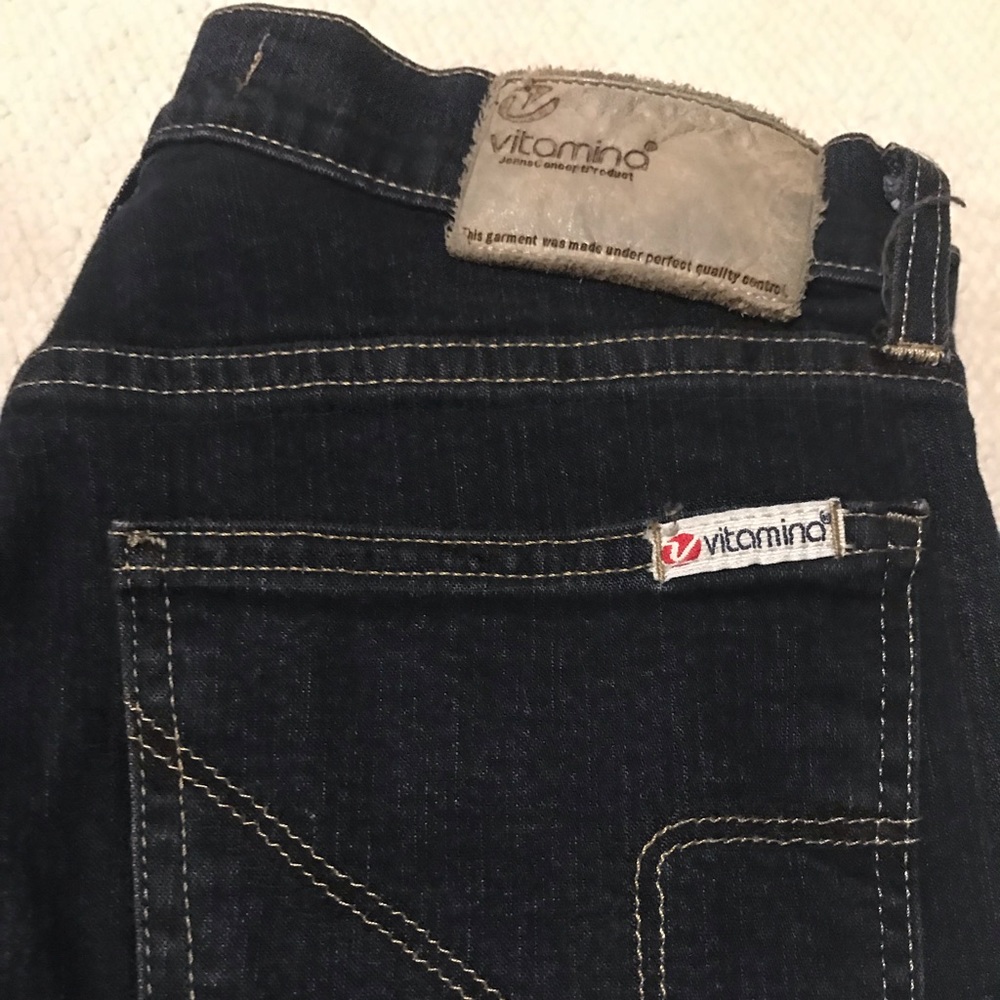 ITALIAN VITAMINA DARK STRAIGHT LEG JEANS 42